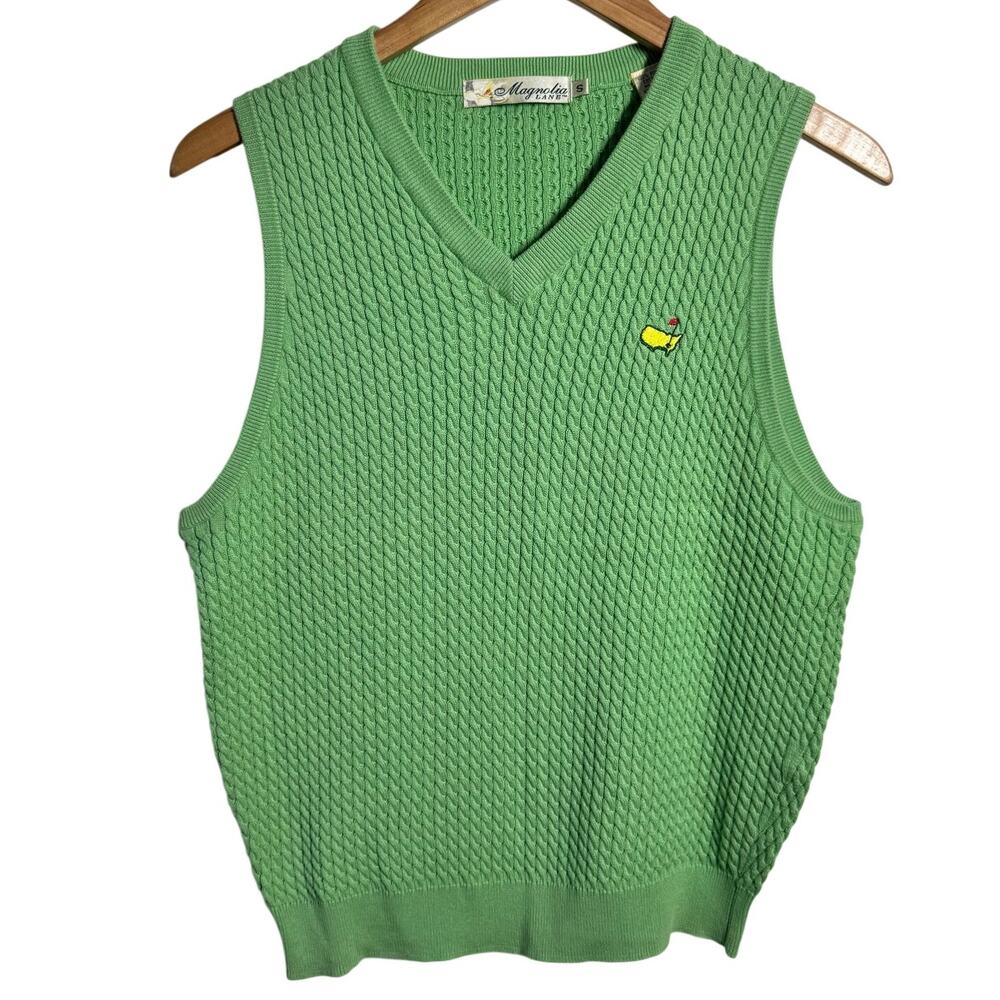 Masters Tournament Magnolia Lane PimaCotton Sweater Vest S Preppy Golf Old Money